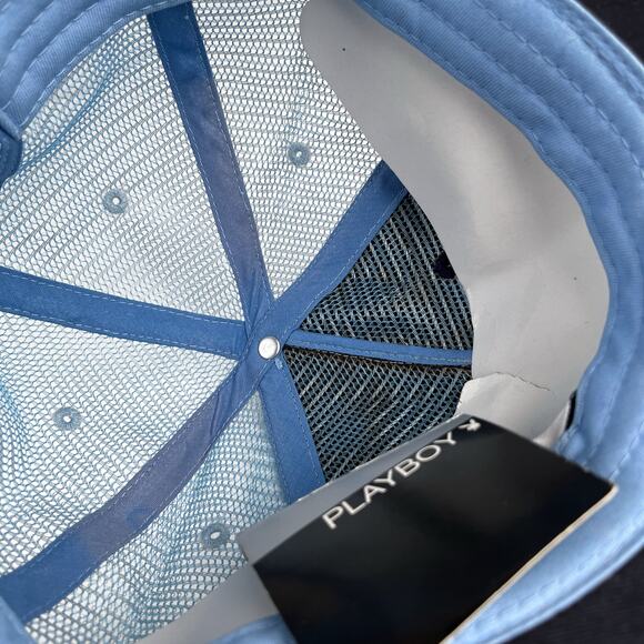 NWT Vintage Y2K Playboy Bunny Blue Trucker Hat Cap Headwear New With Tags - Picture 15 of 16